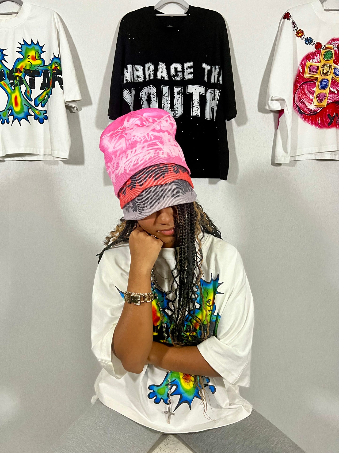 Pink Graffiti Beanie